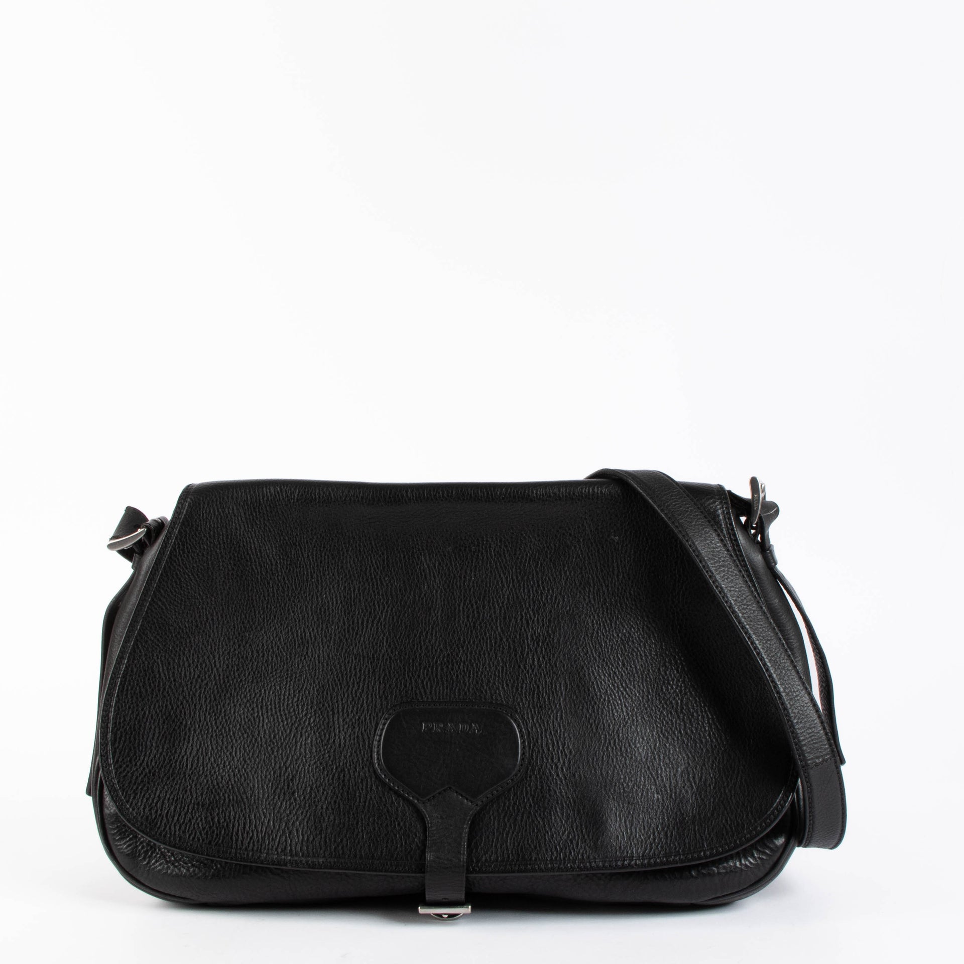 Shop this authentic Prada Black Vintage Messenger Bag pre-loved on Labellov.com 