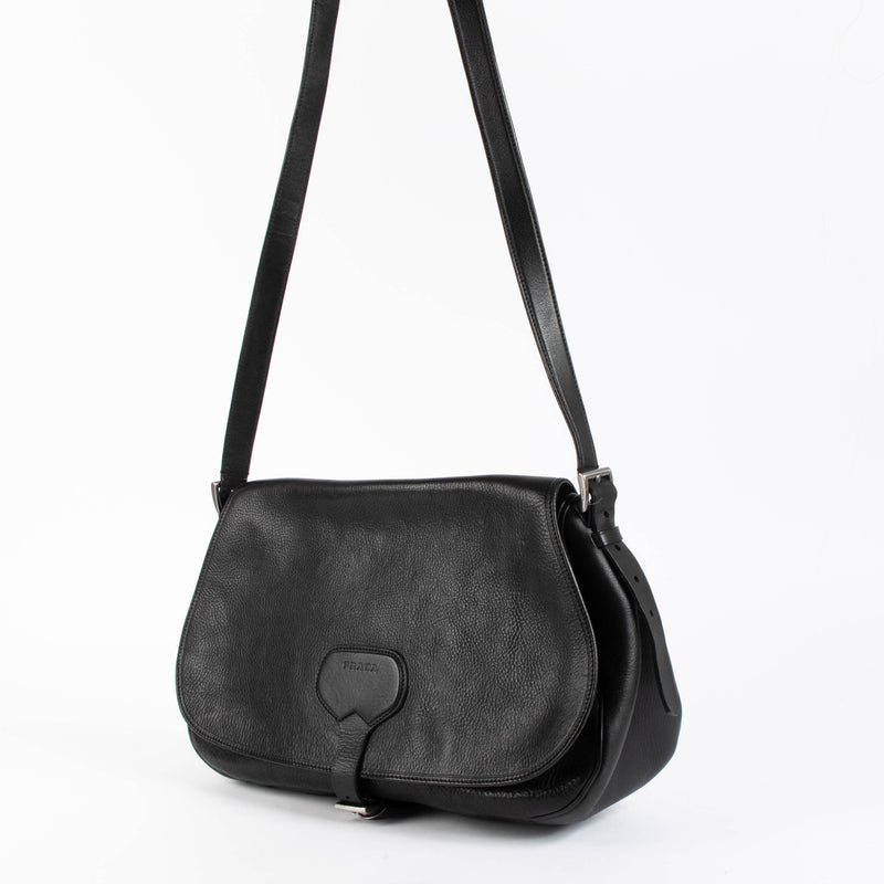 Shop this authentic Prada Black Vintage Messenger Bag pre-loved on Labellov.com 
