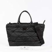 Shop this authentic Prada Black Nylon Padded Tote bag pre-loved on Labellov.com 