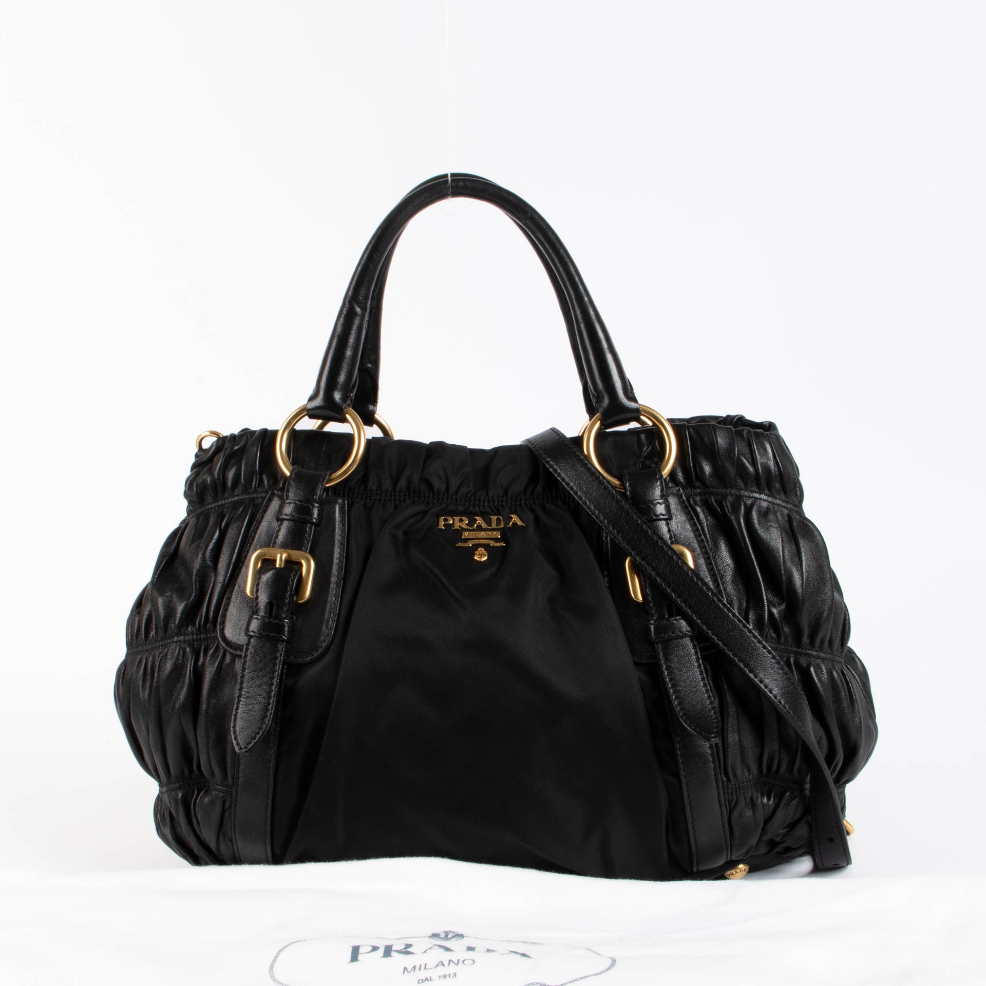 Shop this authentic Prada Black Gaufre Tote Bag pre-loved on Labellov.com