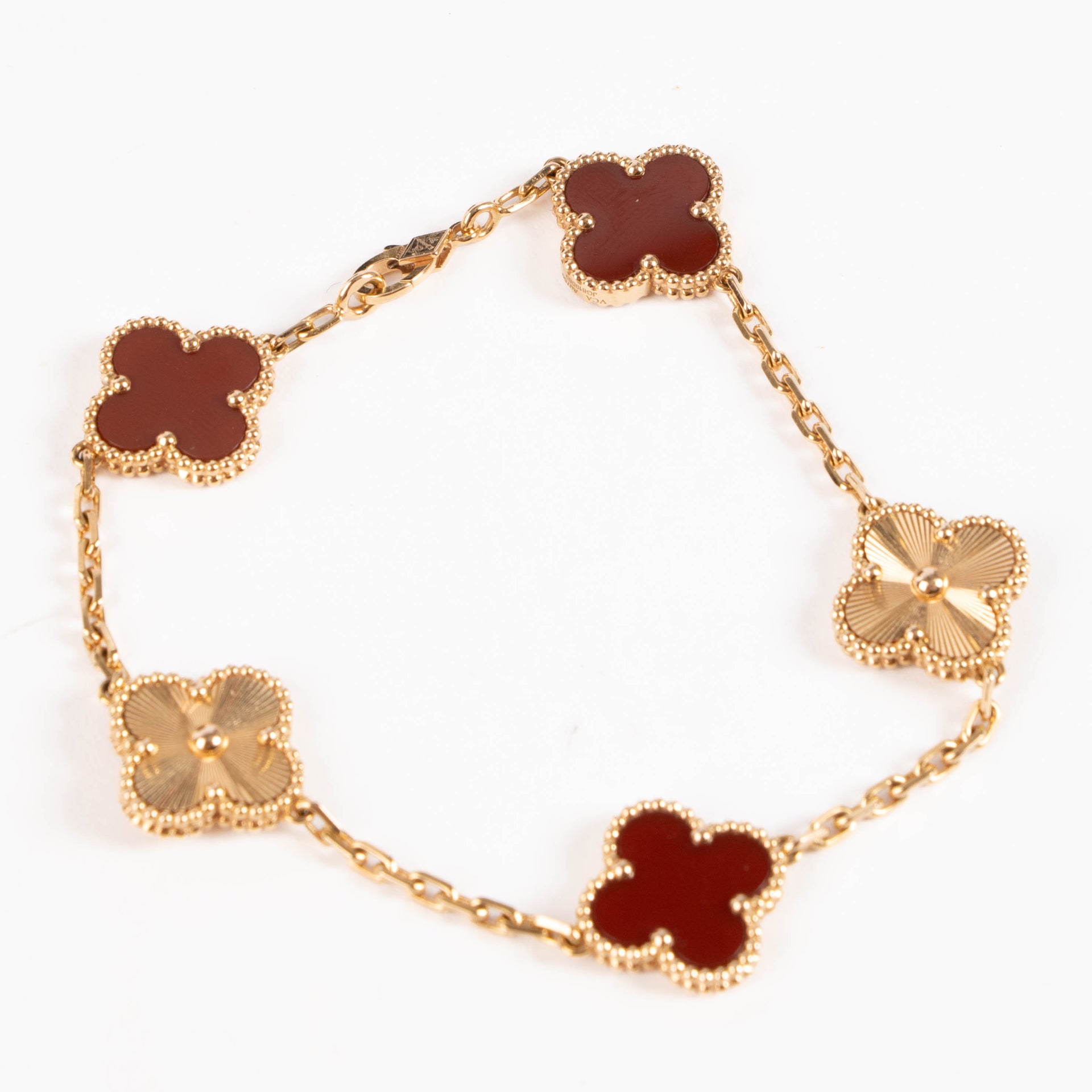 Van Cleef & Arpels Gold Vintage Alhambra 5 Motifs Bracelet