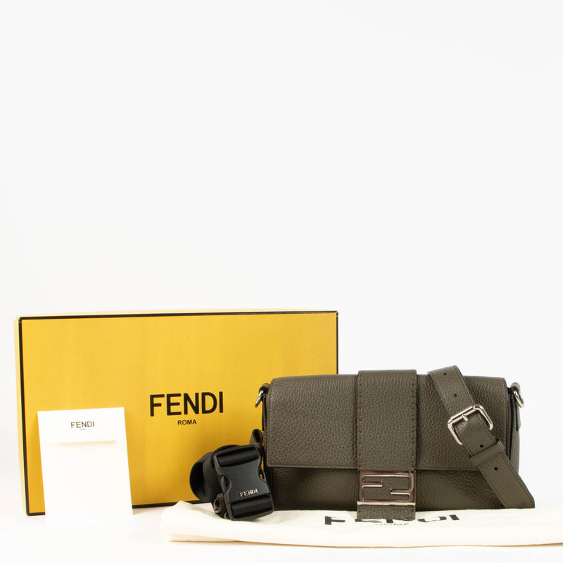 Shop this authentic Fendi Military Green Baguette Bag pre-loved on Labellov.com 