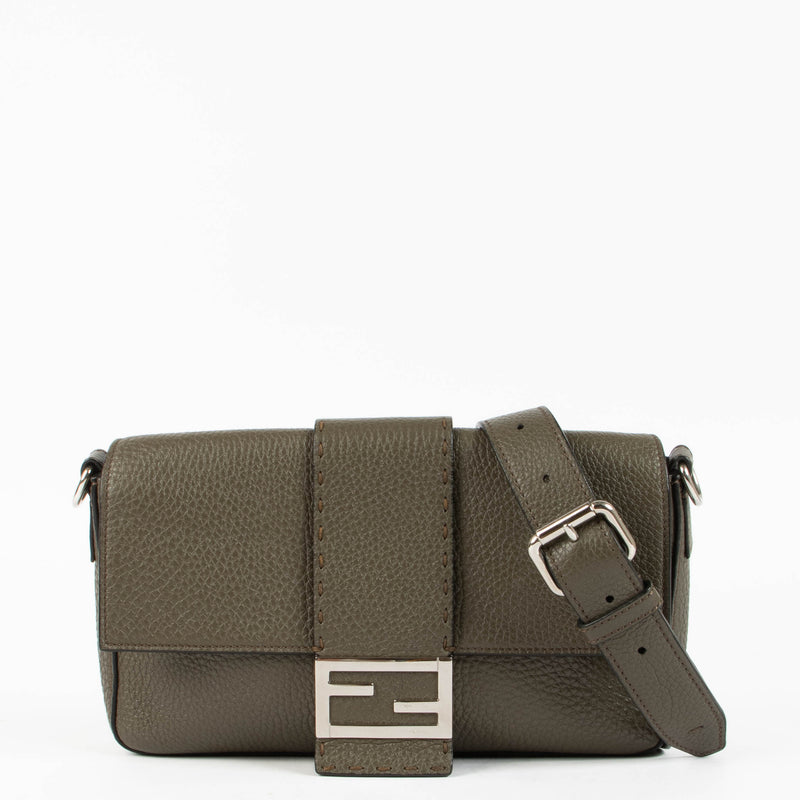 Shop this authentic Fendi Military Green Baguette Bag pre-loved on Labellov.com 