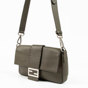Shop this authentic Fendi Military Green Baguette Bag pre-loved on Labellov.com 