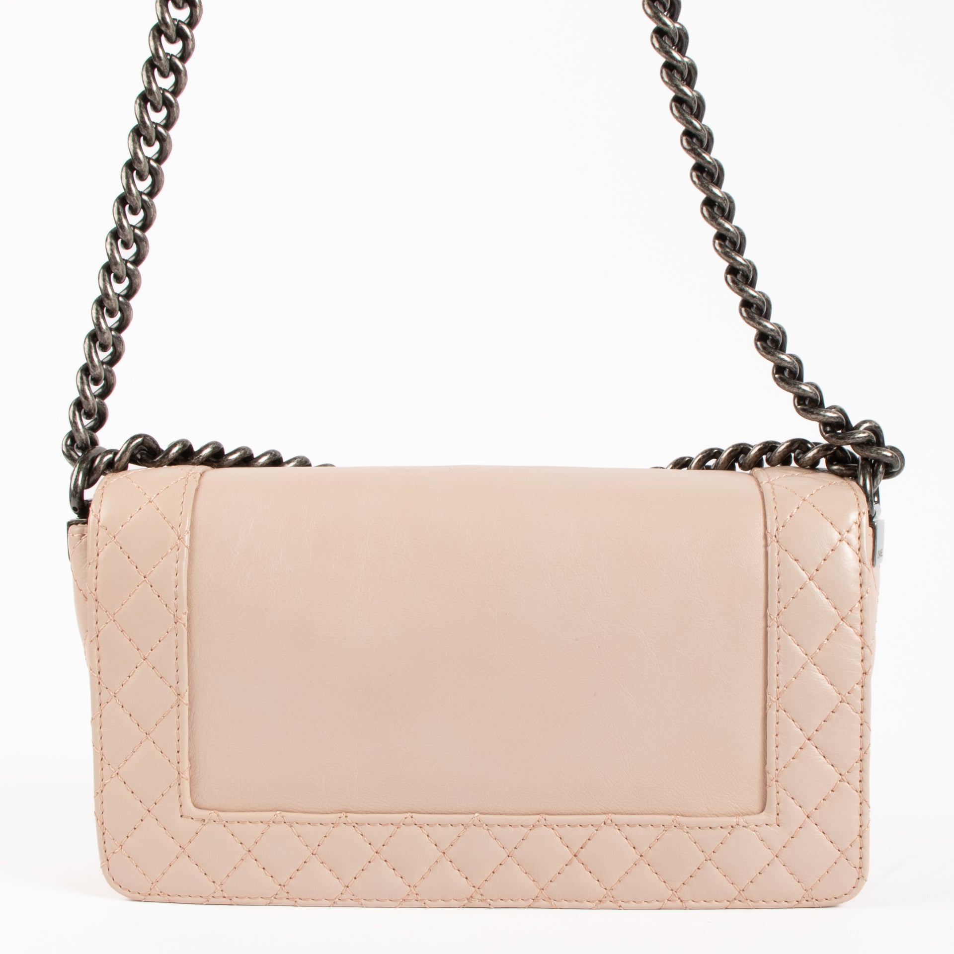 Chanel Powder Pink Reverso Medium Boy Chanel Bag