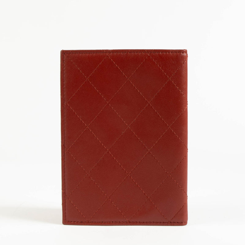 Chanel Red Calfskin Passport Holder