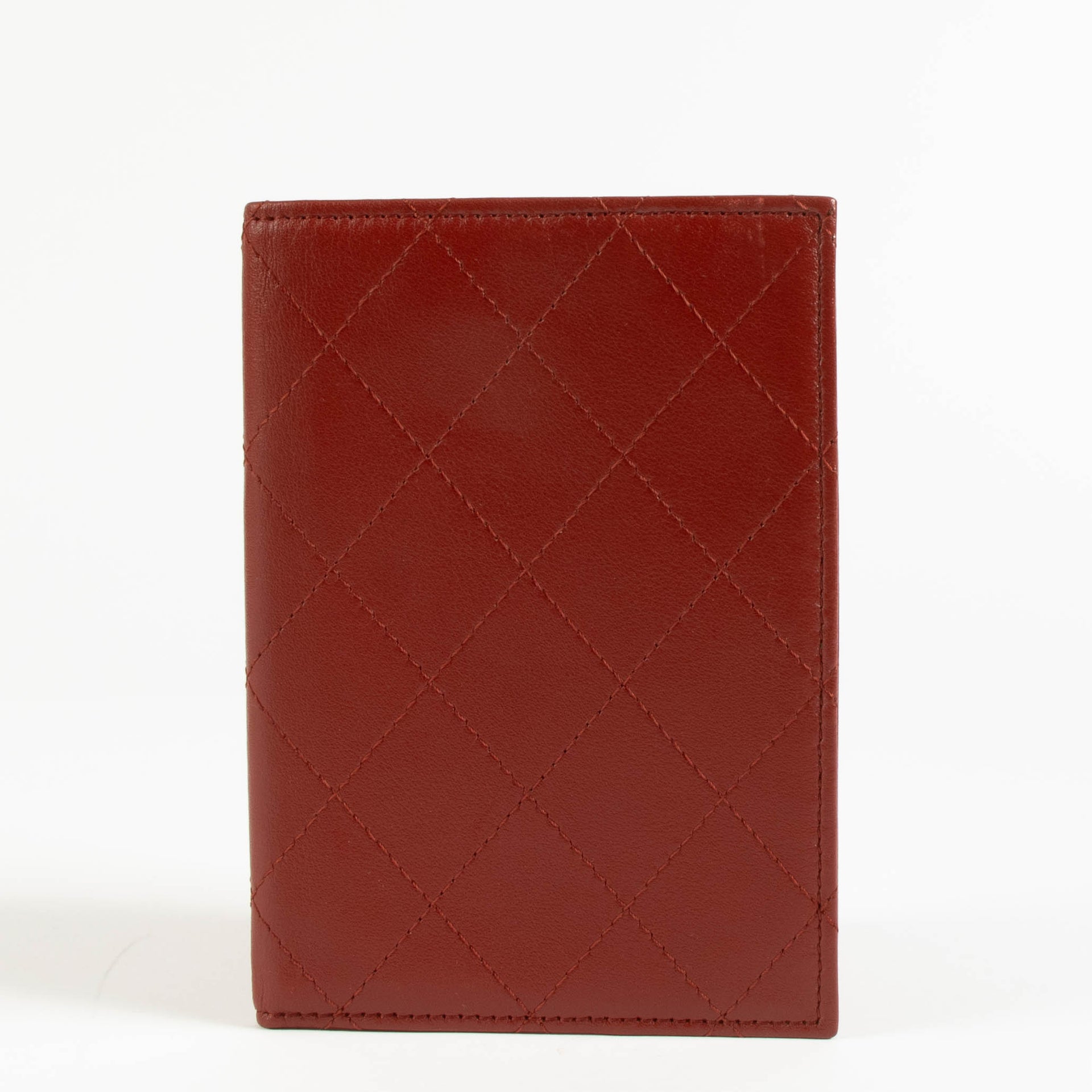 Chanel Red Calfskin Passport Holder