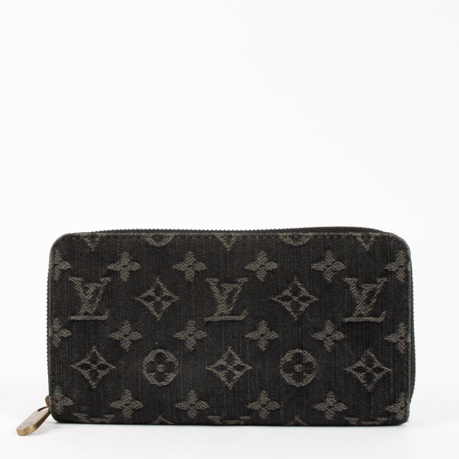 Louis Vuitton Black Monogram Denim Zippy Wallet