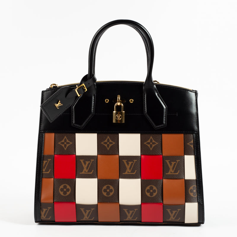 Shop the authentic Louis Vuitton Woven Leather City Steamer MM Bag on Labellov.com !