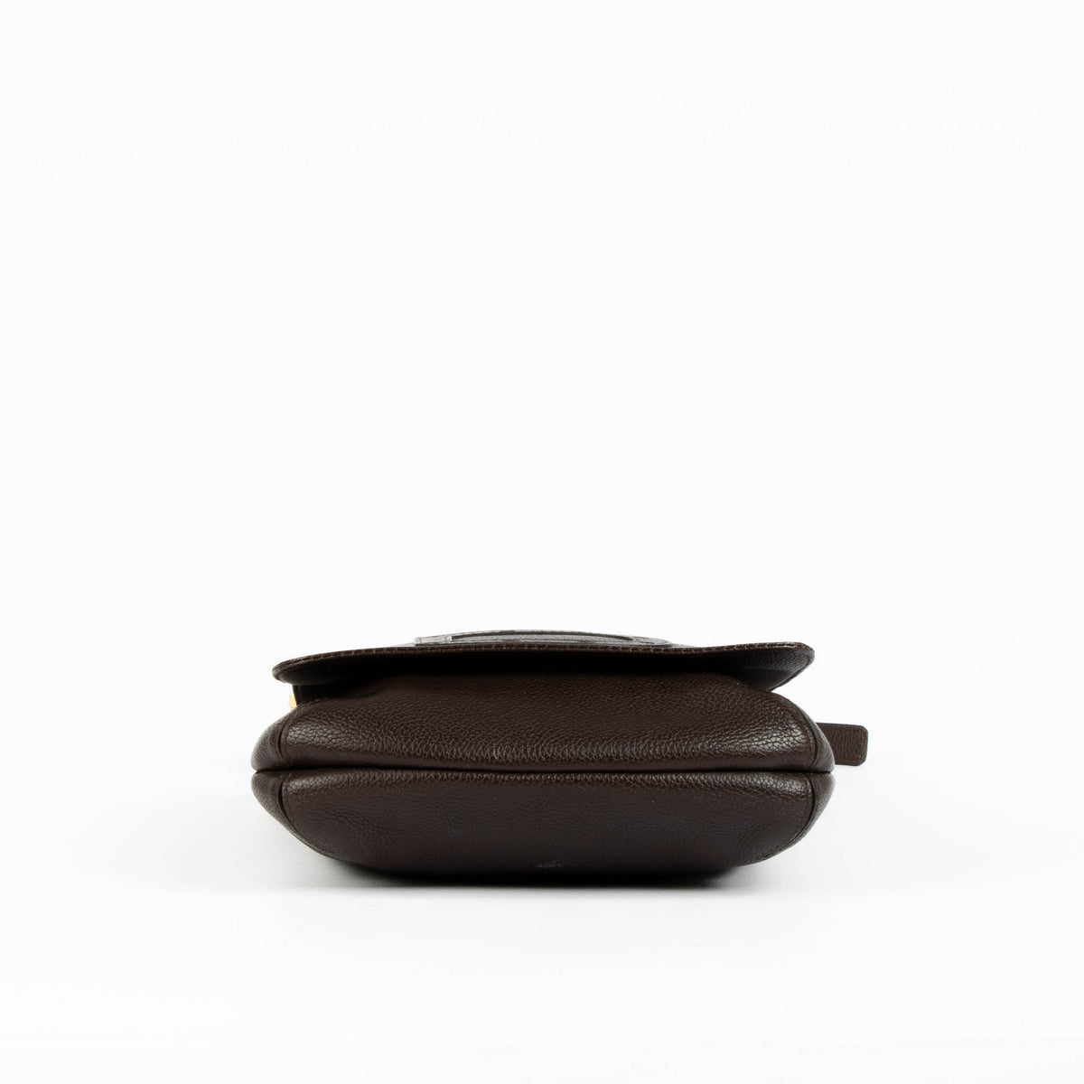 Delvaux Dark Brown Leather Louise Baudrier PM Bag