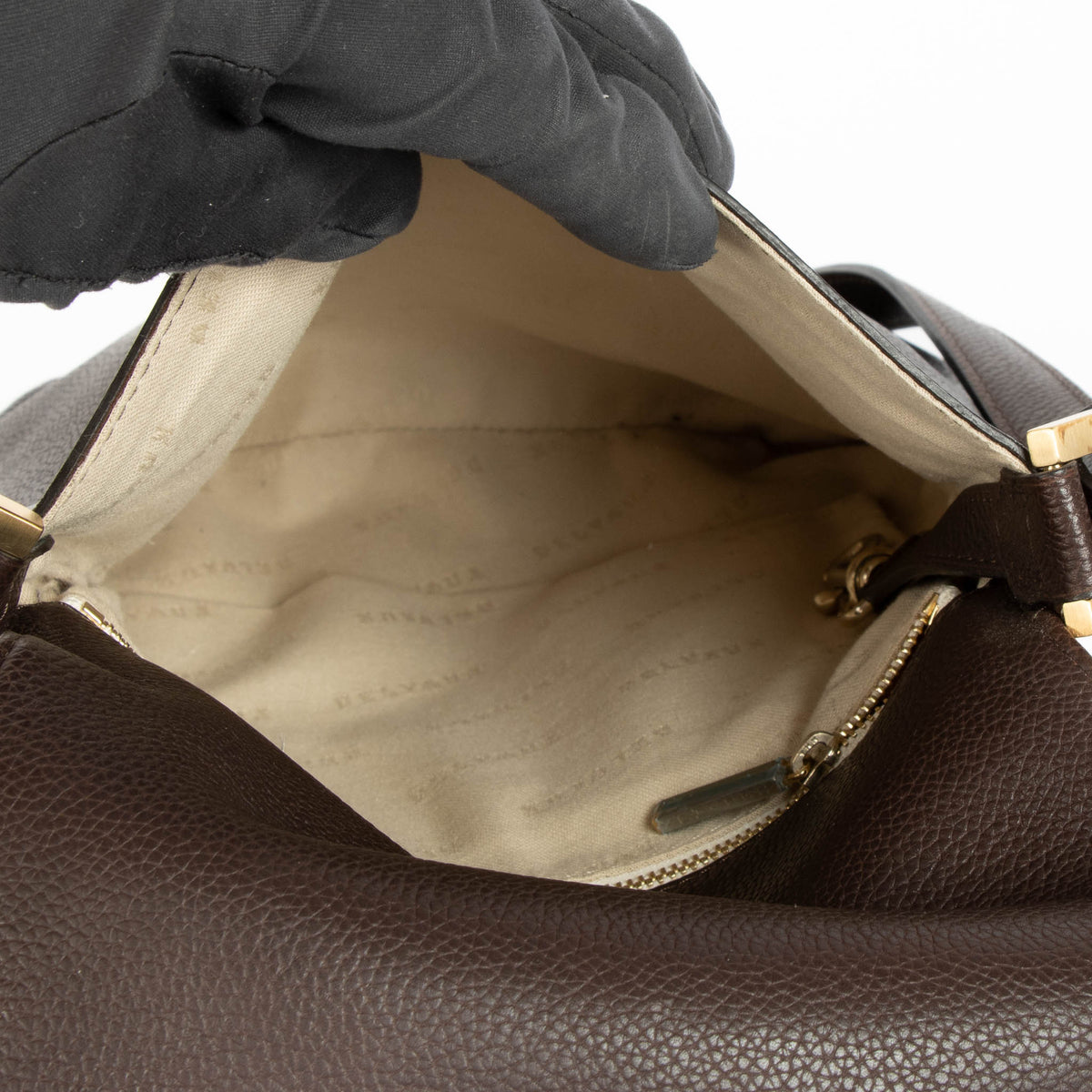 Delvaux Dark Brown Leather Louise Baudrier PM Bag