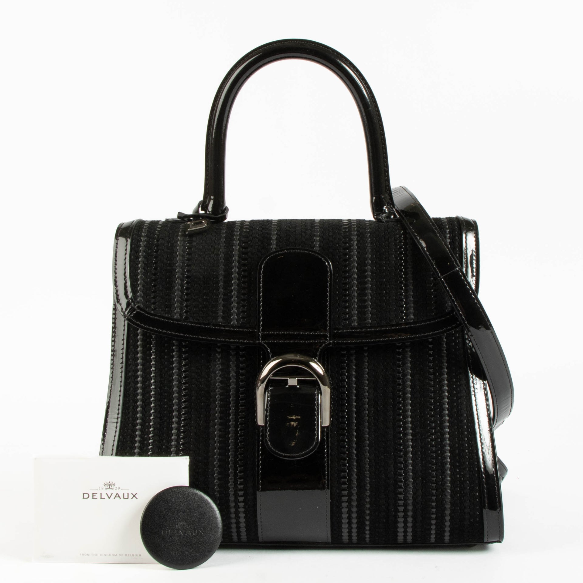 Delvaux Black Toile de Cuir Brillant MM Bag