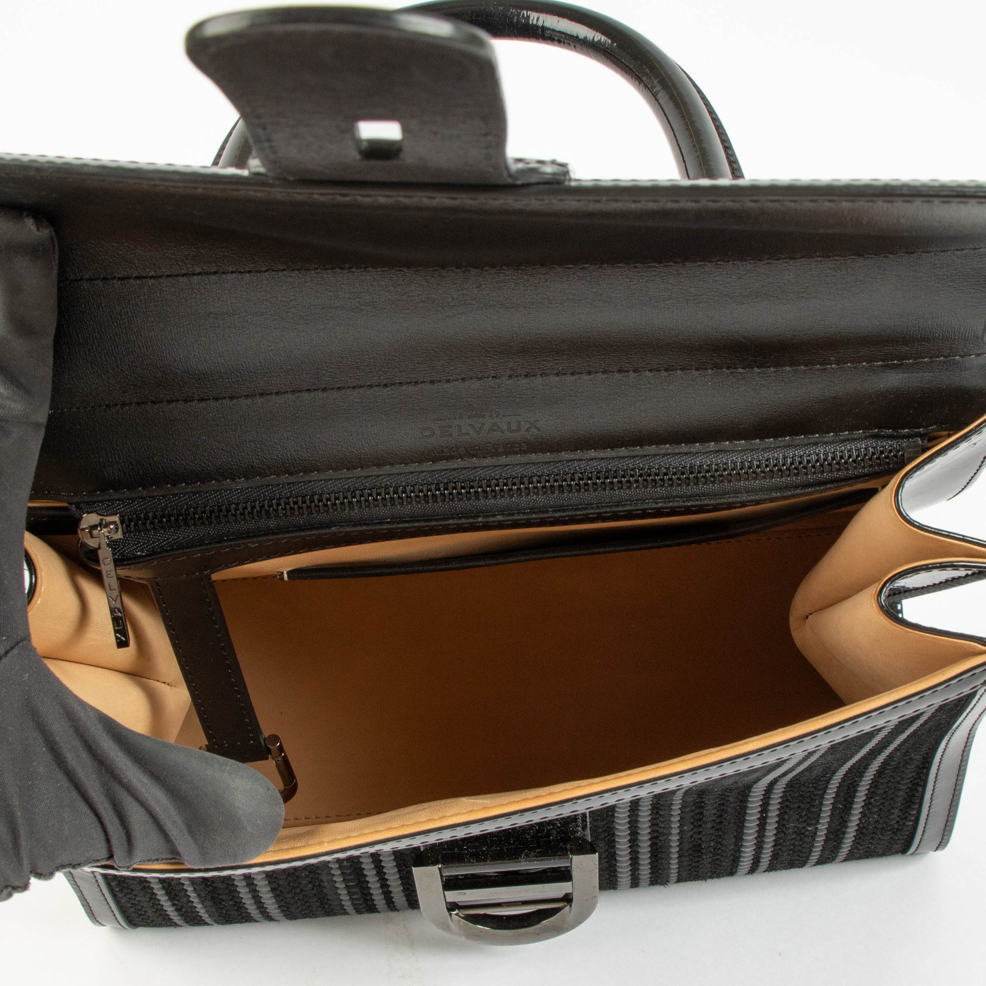 Delvaux Black Toile de Cuir Brillant MM Bag