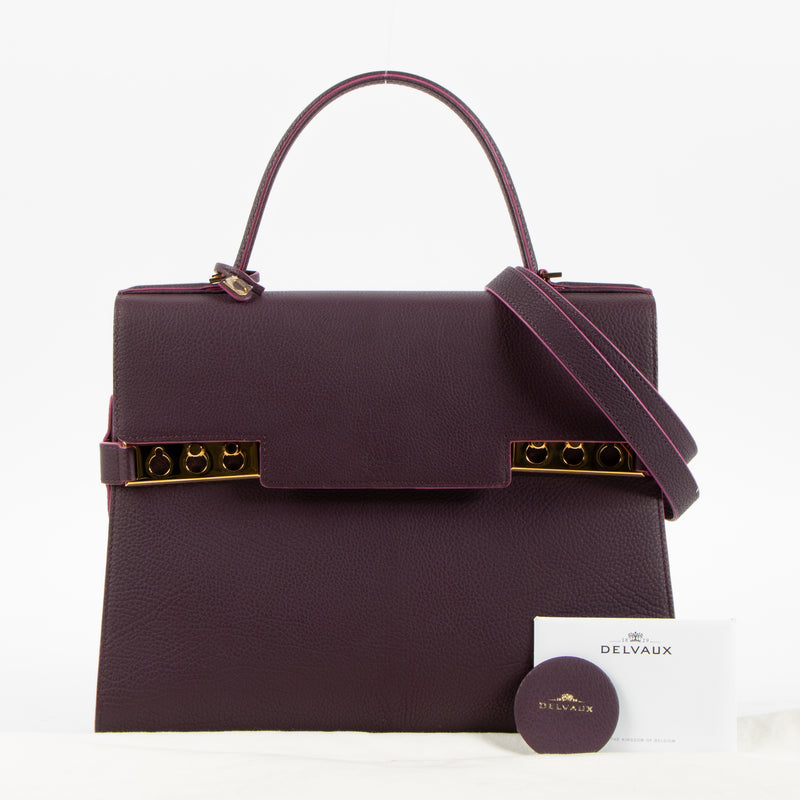 Delvaux Prune Crispy Calf Tempête GM Bag