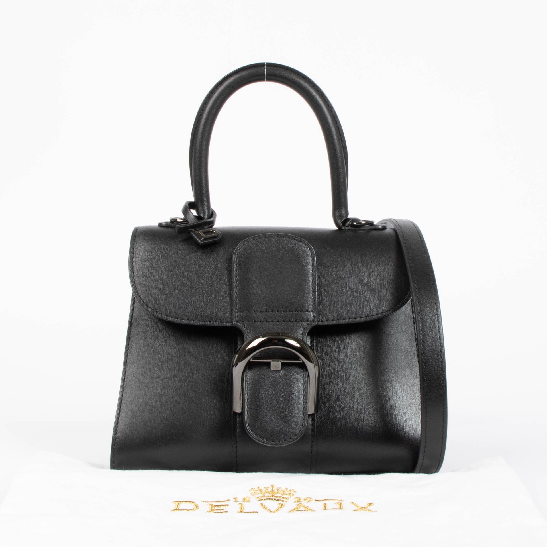 Delvaux All Black Box Calf Brillant Mini Bag
