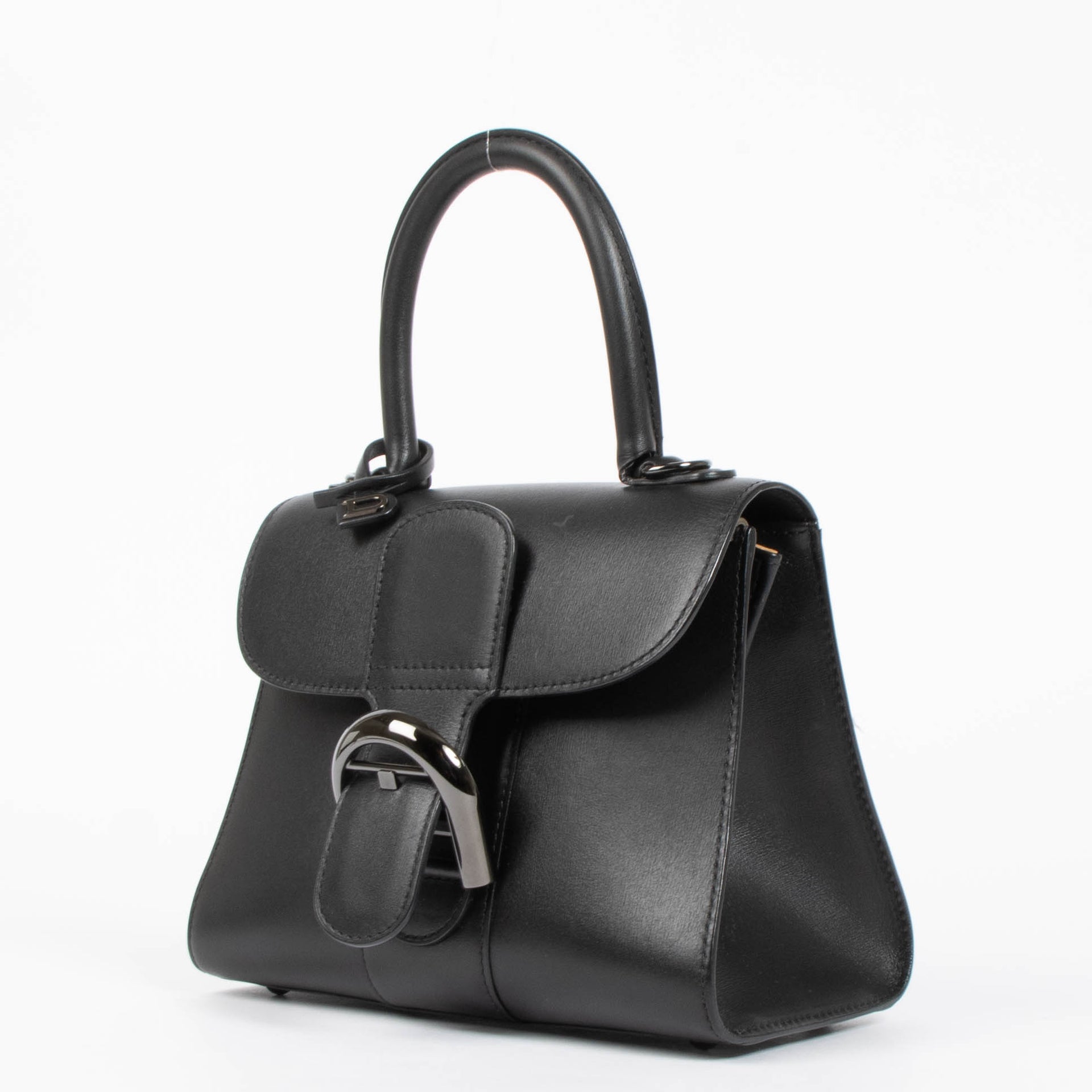 Delvaux All Black Box Calf Brillant Mini Bag