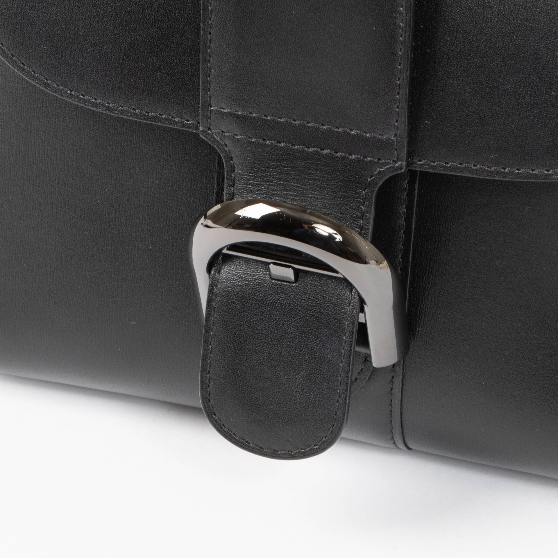 Delvaux All Black Box Calf Brillant Mini Bag