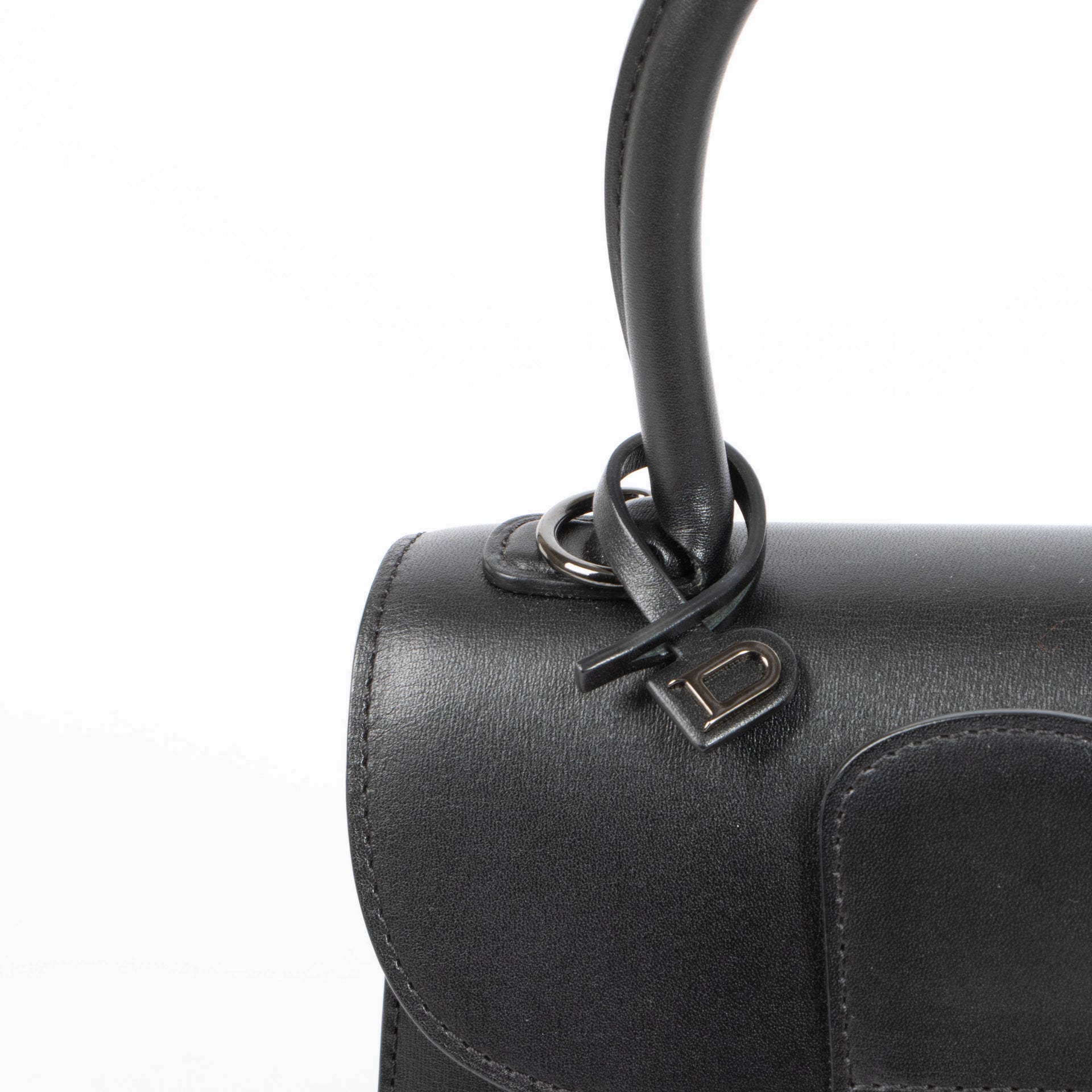 Delvaux All Black Box Calf Brillant Mini Bag