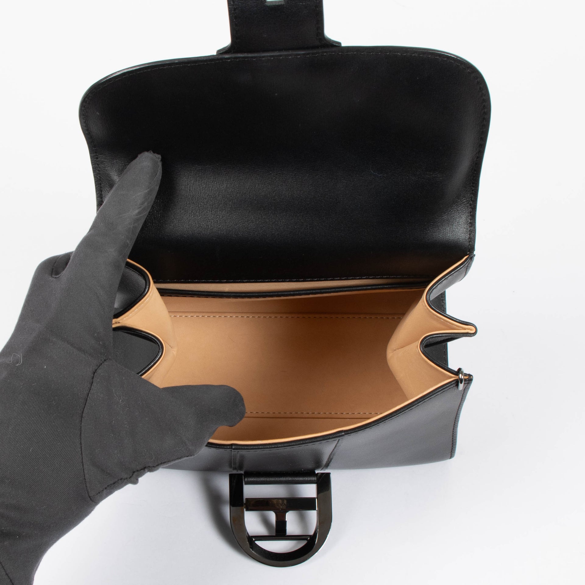 Delvaux All Black Box Calf Brillant Mini Bag