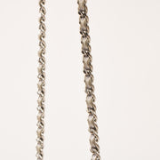 Shop the authentic Chanel Silver Perforated Classic Wallet On Chain Bag