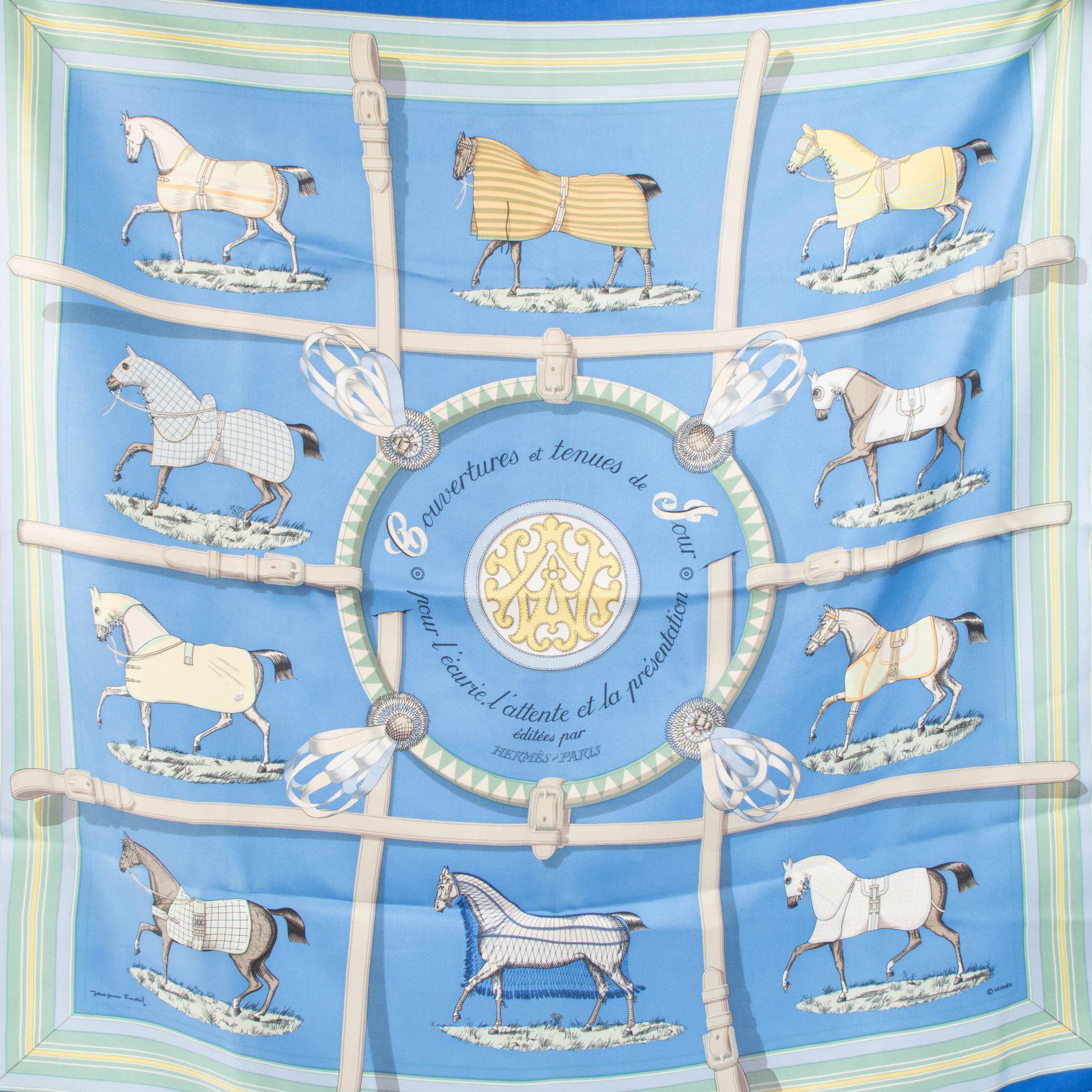 Hermes L'Ecurie Carre de Soie 90 Scarf