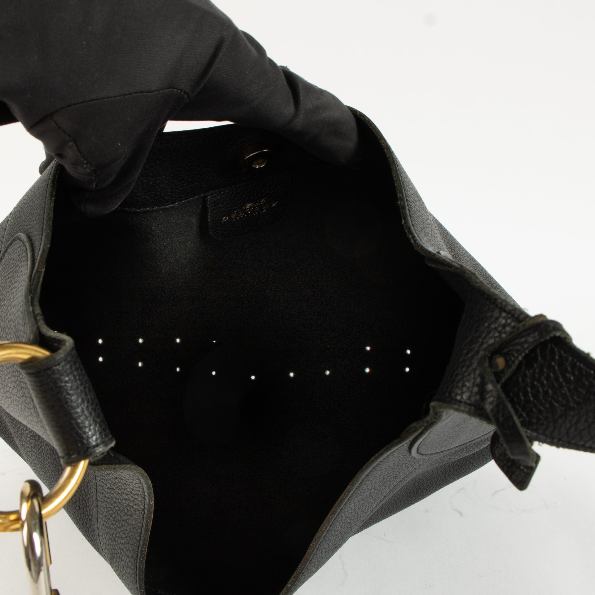 Delvaux Black Leather Satan Bag