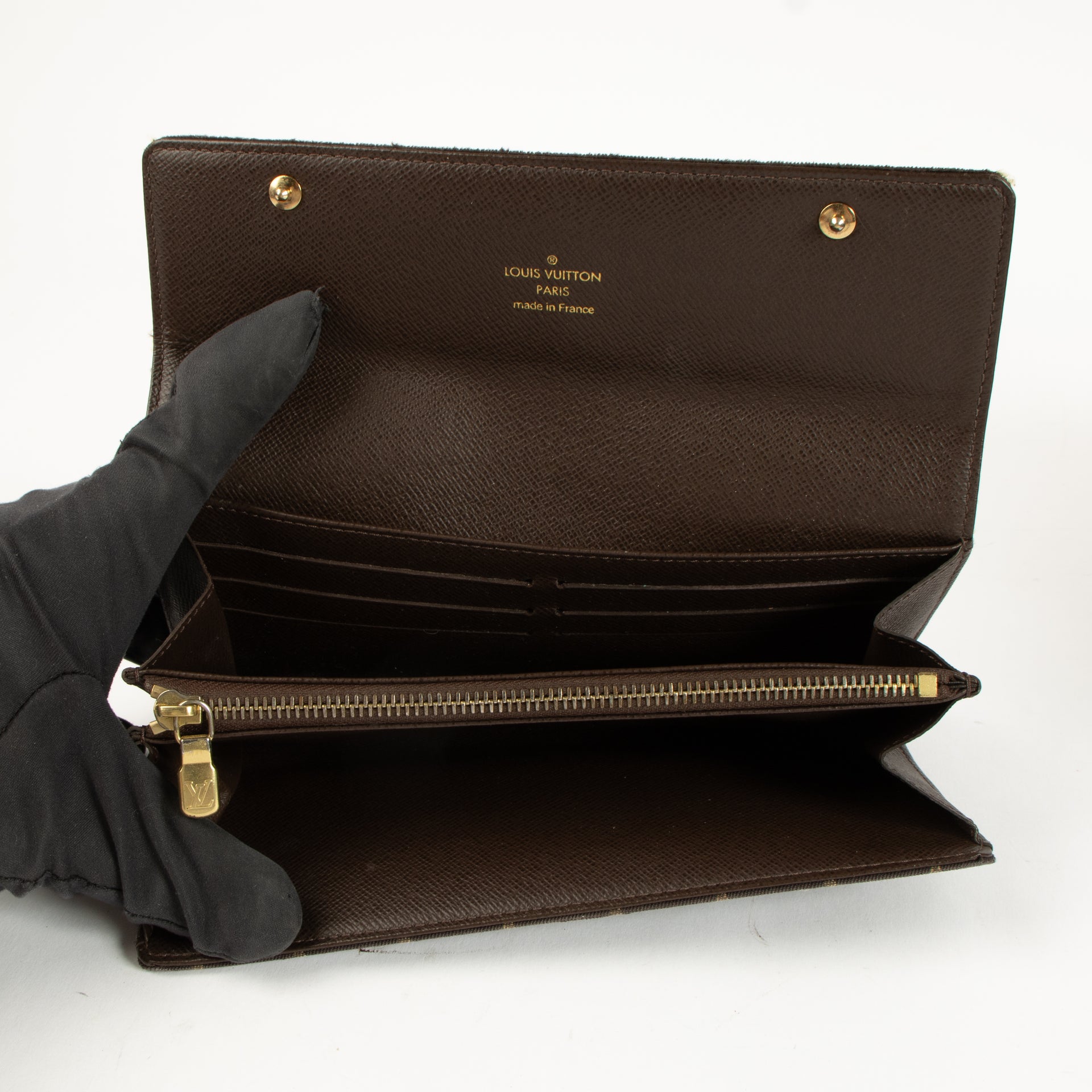 Louis Vuitton Ebene Monogam Mini Lin Speedy 30 + Sarah Wallet
