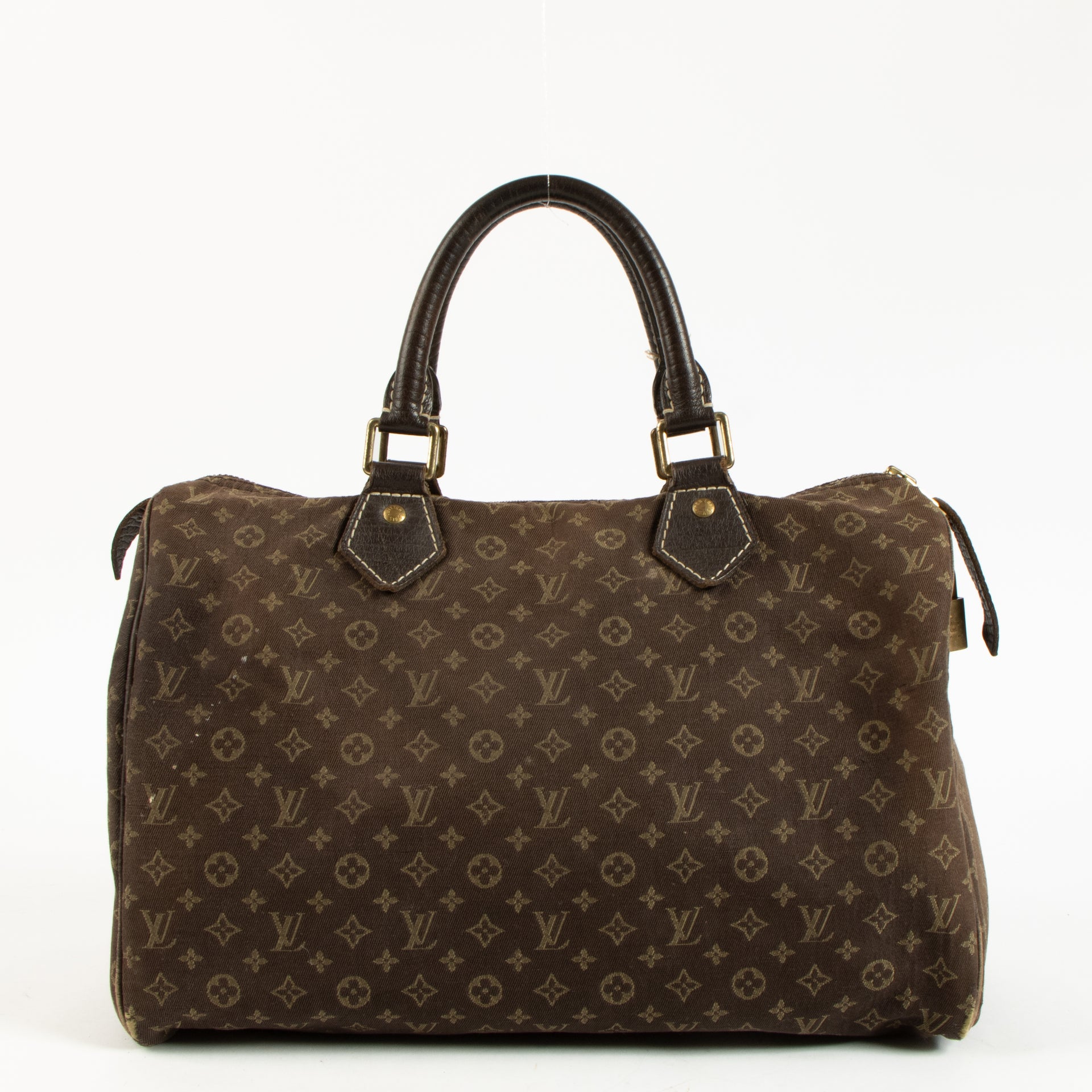 Louis Vuitton Ebene Monogam Mini Lin Speedy 30 + Sarah Wallet