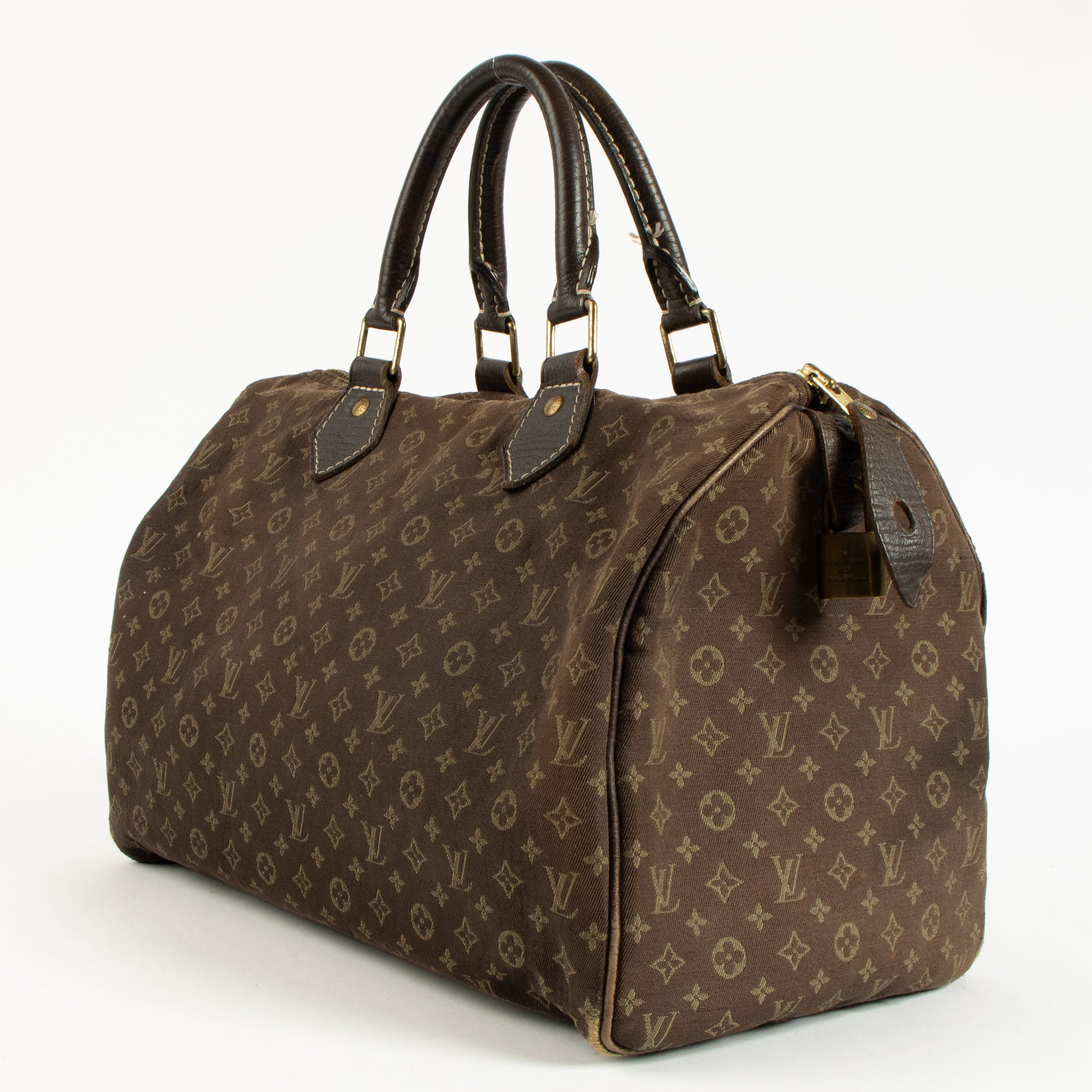Louis Vuitton Ebene Monogam Mini Lin Speedy 30 + Sarah Wallet