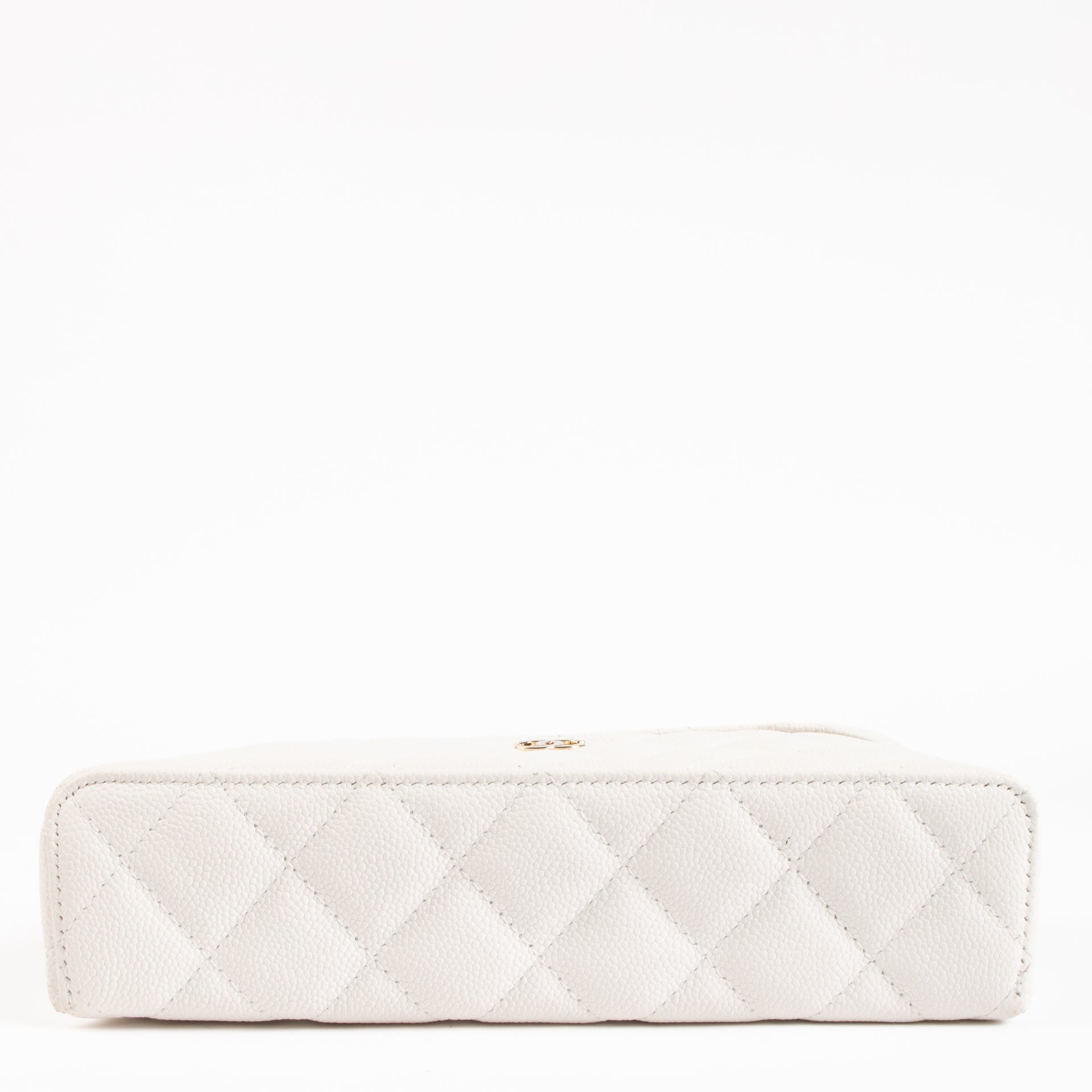 Chanel White Caviar Classic Slim Vanity Bag