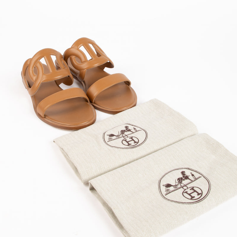 Hermes Gold Lagune Sandals - Size 37