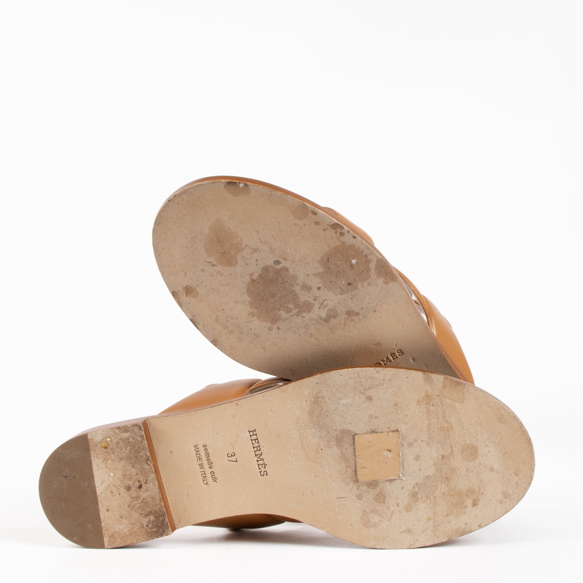Hermes Gold Lagune Sandals - Size 37