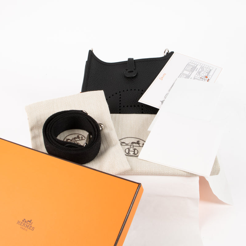 Hermès Evelyne 16 Black Clemence PHW