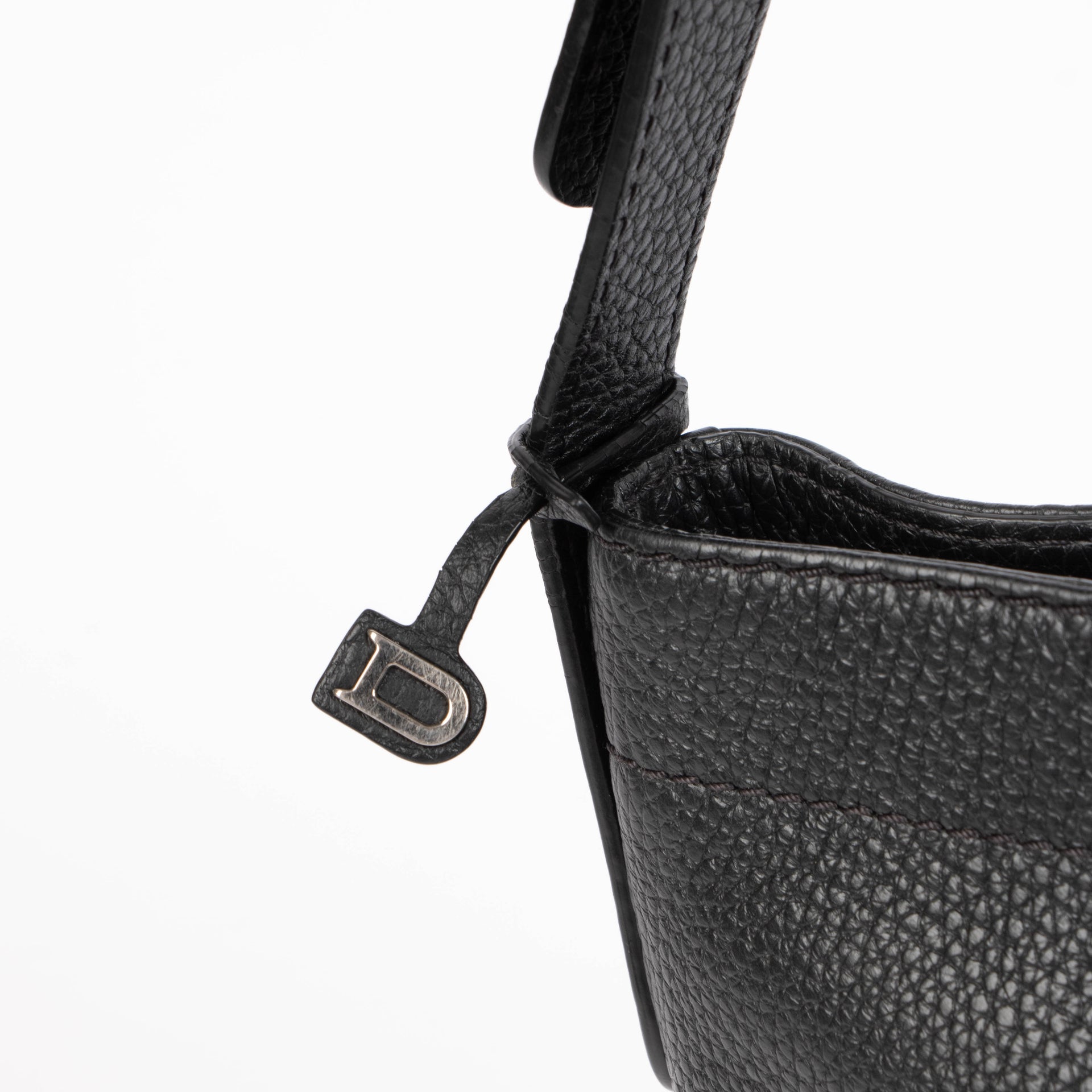 Delvaux Black Taurillon Soft Pin Daily Surpiqué bag