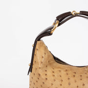 Shop this 100% authentic Gucci Beige Ostrich Small Horsebit Hobo Bag at Labellov.com.