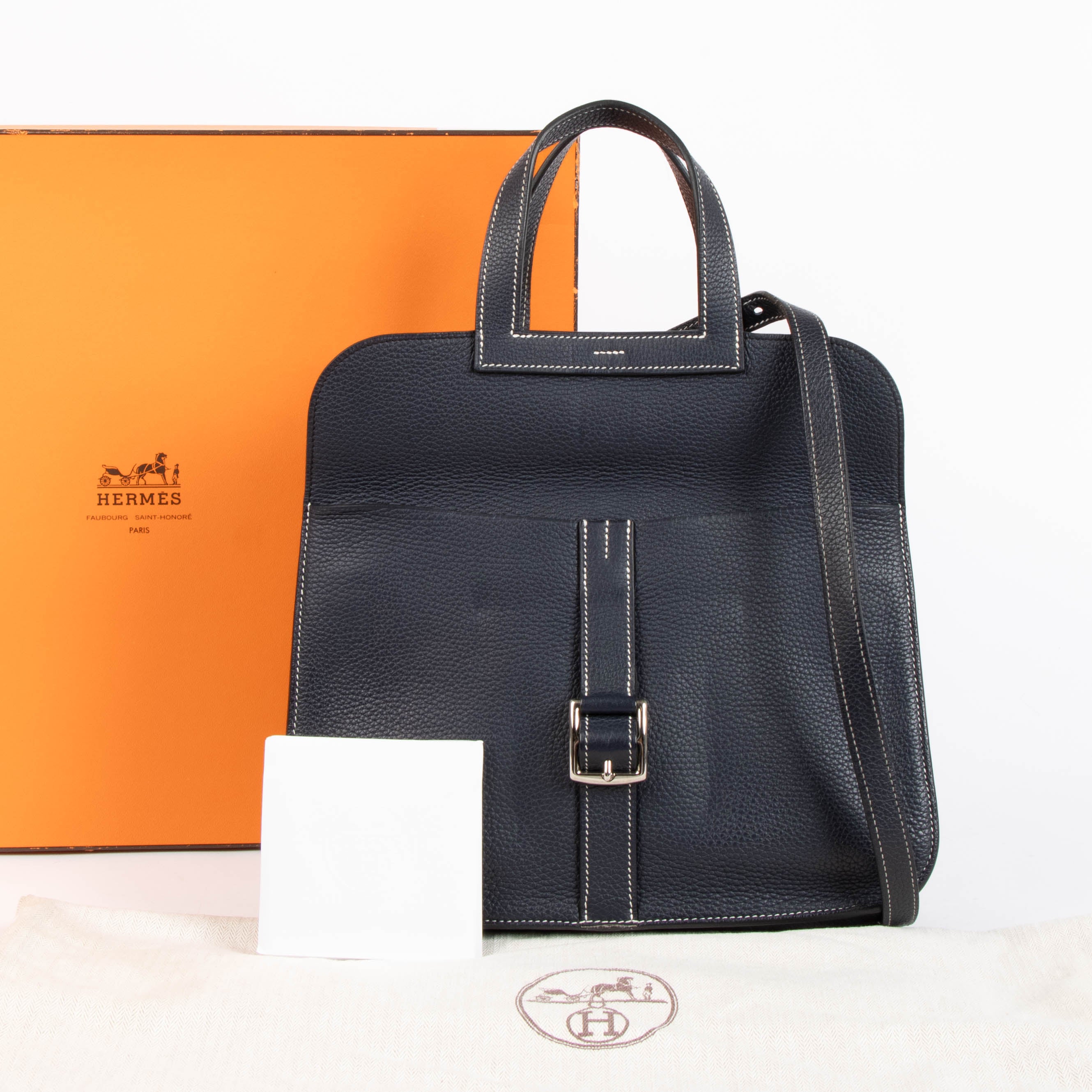 Hermes Halzan 31 Bleu Nuit Clemence PHW – Labellov