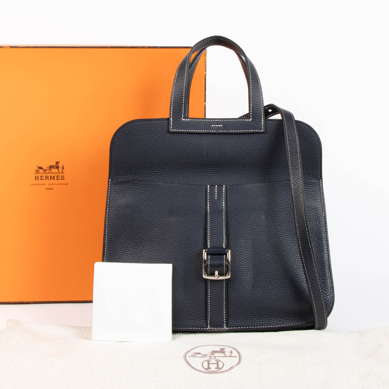Hermes Halzan 31 Bleu Nuit Clemence PHW