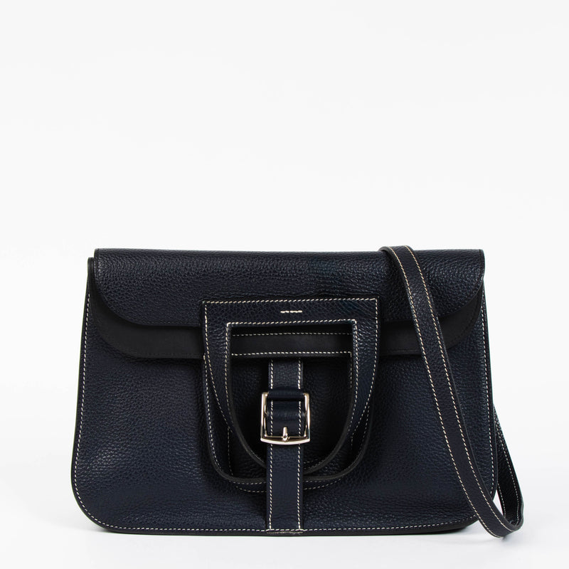 Hermes Halzan 31 Bleu Nuit Clemence PHW