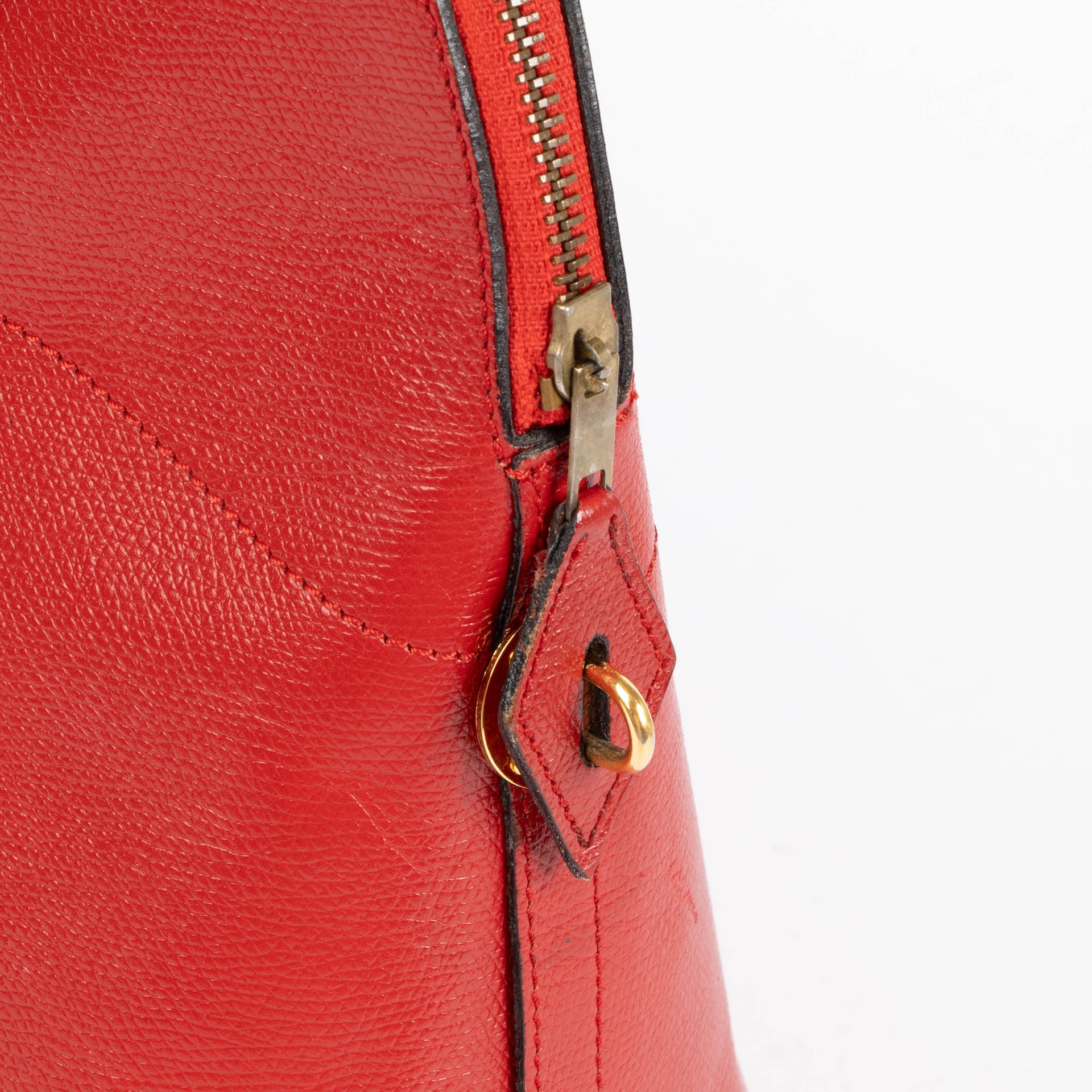 Hermes Vintage Bolide 35 Rouge Vif Courchevel GHW