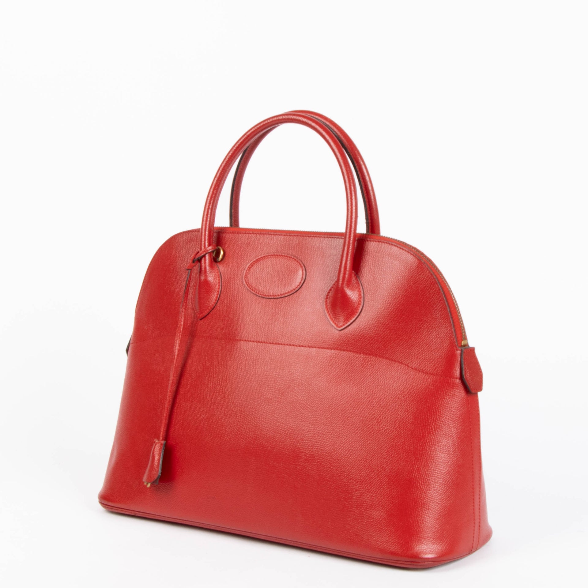 Hermes Vintage Bolide 35 Rouge Vif Courchevel GHW