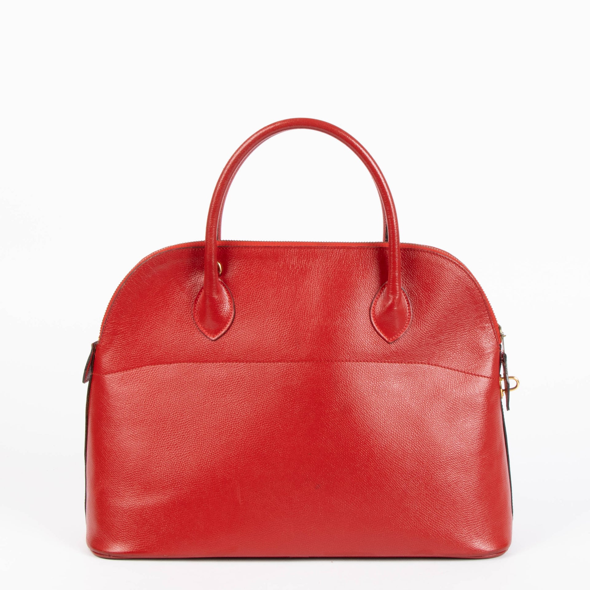 Hermes Vintage Bolide 35 Rouge Vif Courchevel GHW