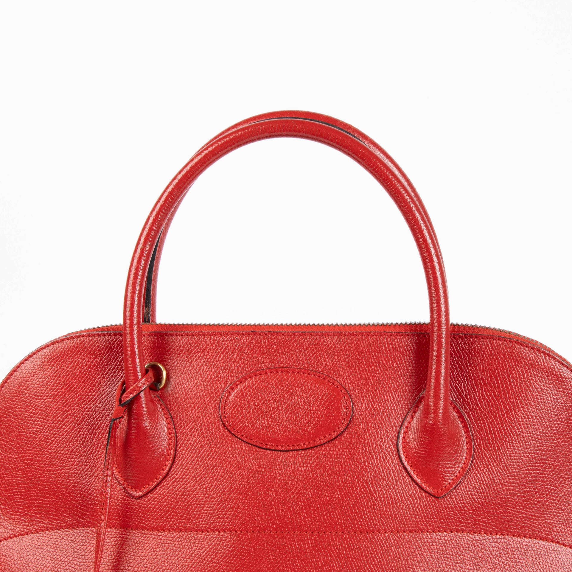 Hermes Vintage Bolide 35 Rouge Vif Courchevel GHW