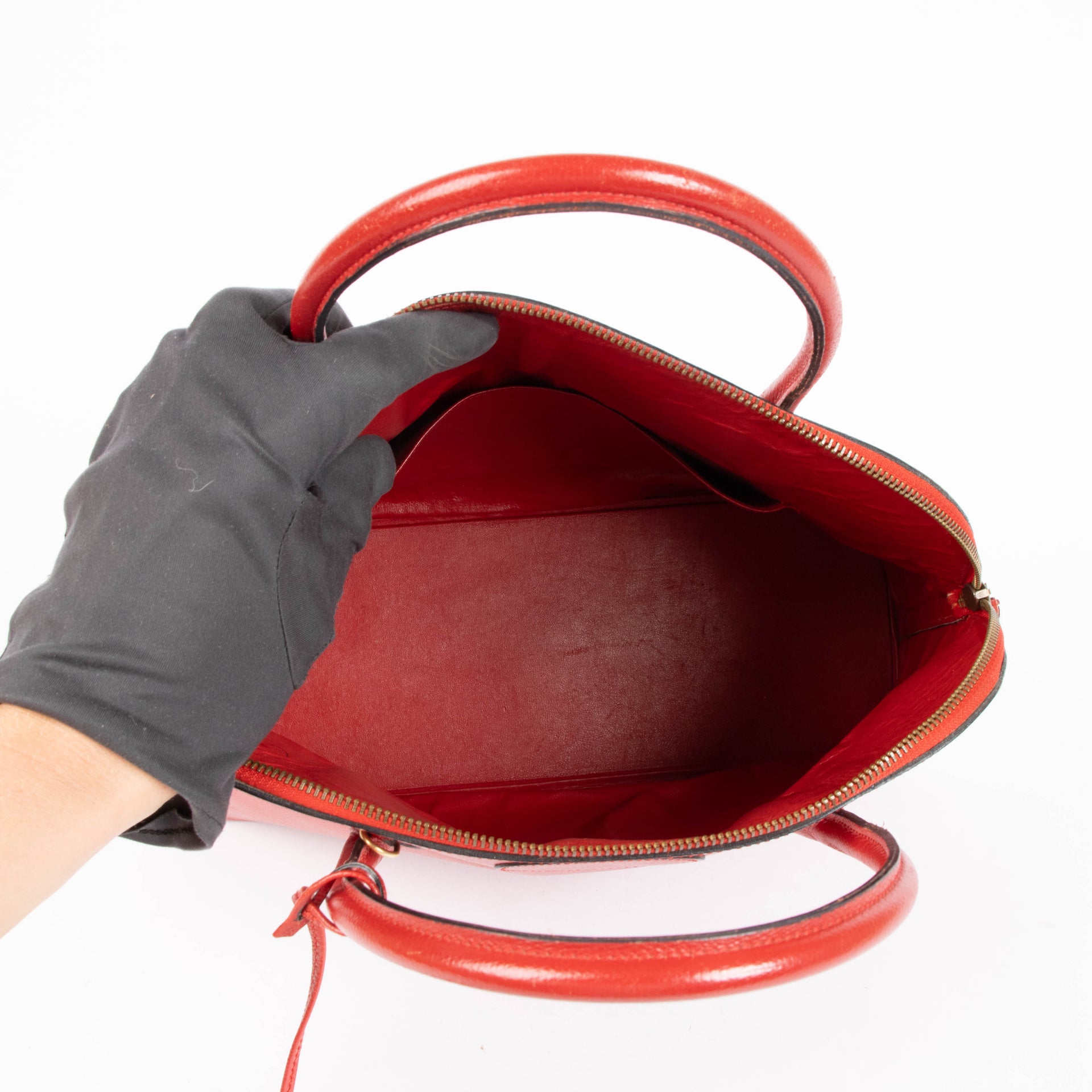 Hermes Vintage Bolide 35 Rouge Vif Courchevel GHW