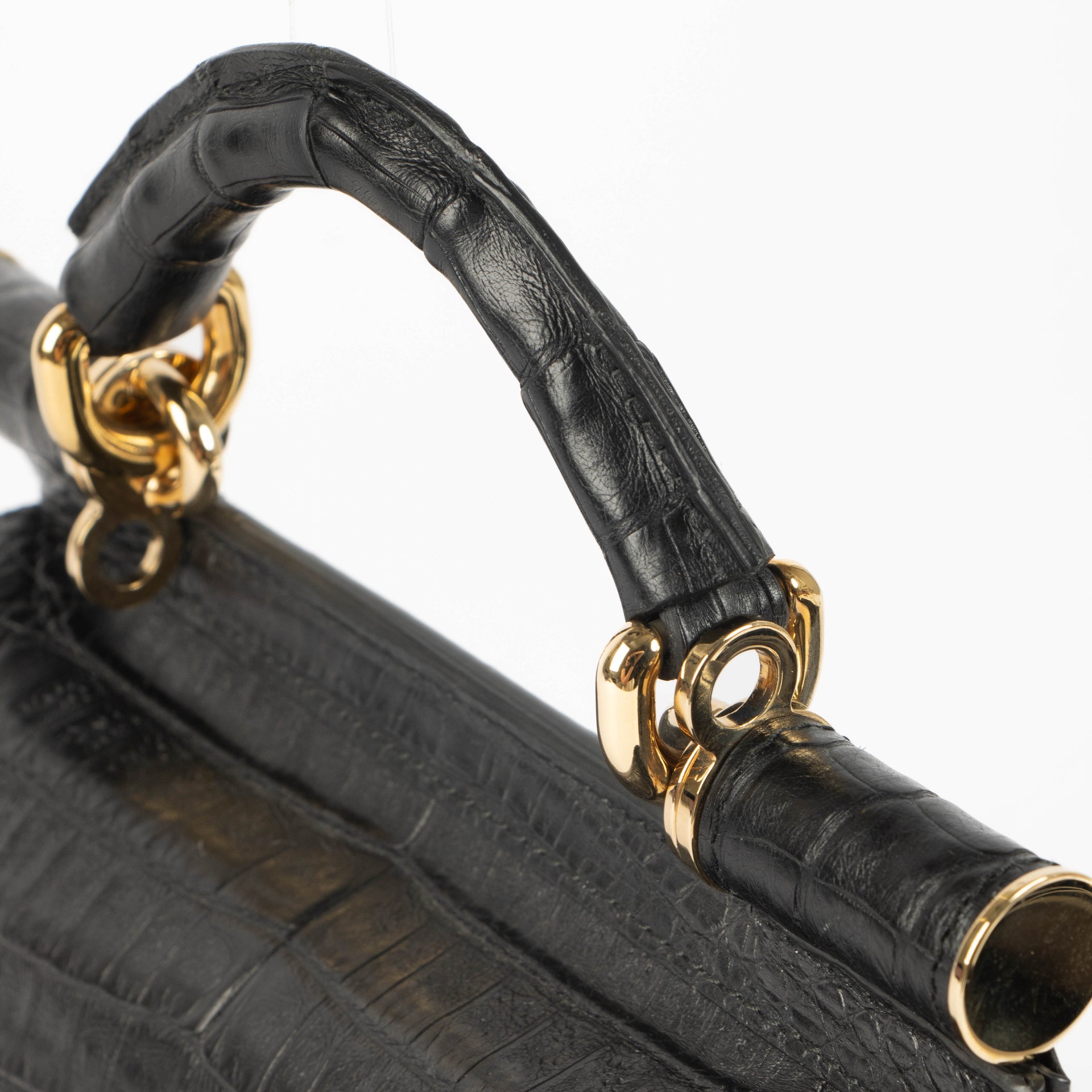 Dolce & Gabbana Black Alligator/Python Mini Sicily Bag