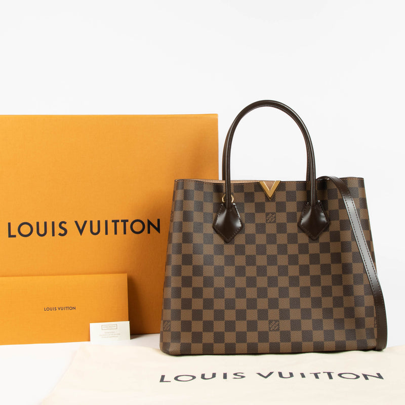 Shop the authentic Louis Vuitton Damier Ebene Kensington Top Handle Bag second hand on Labellov.com