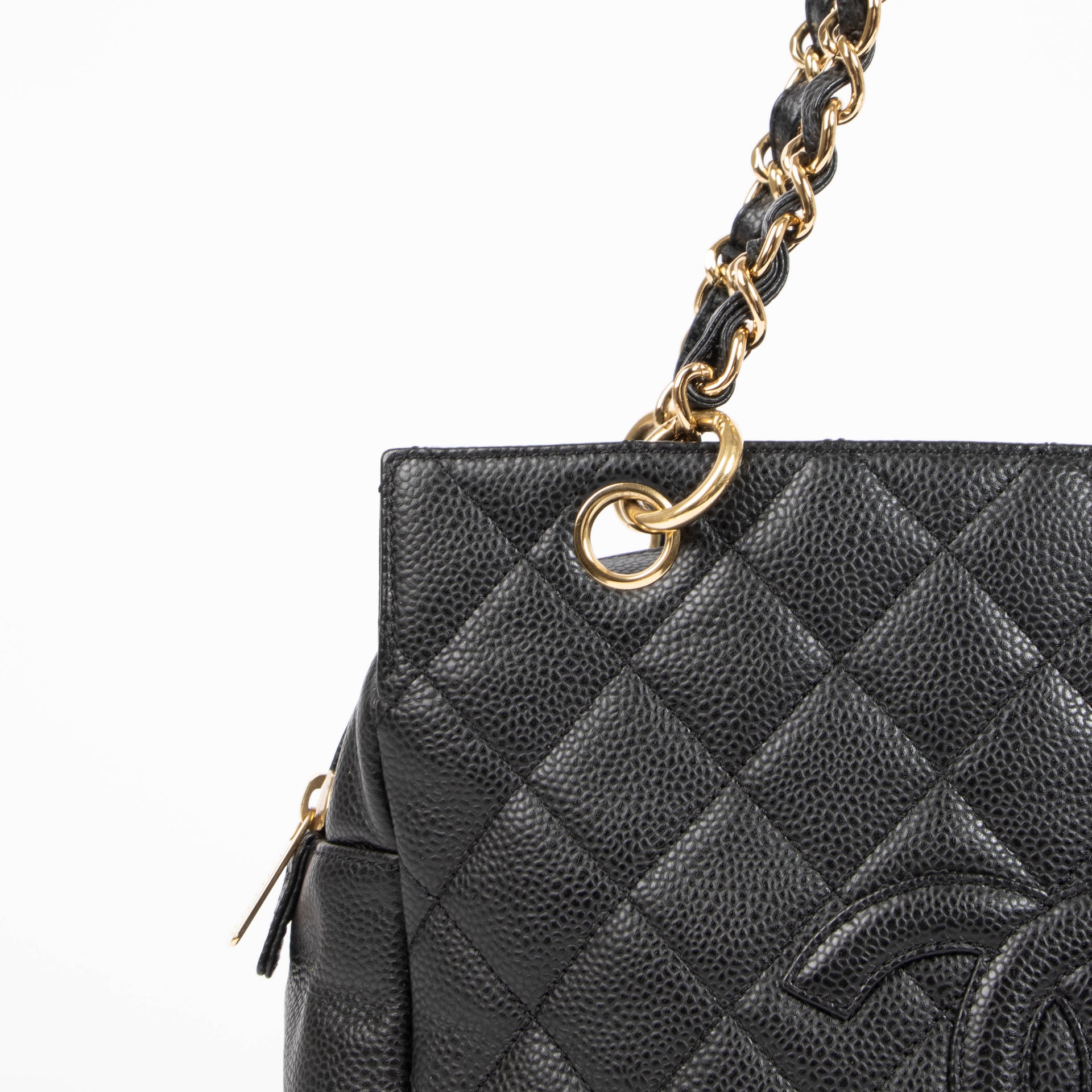 Chanel Black Caviar Small Shopping Tote