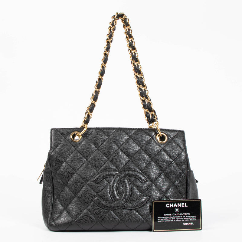 Chanel Black Caviar Small Shopping Tote