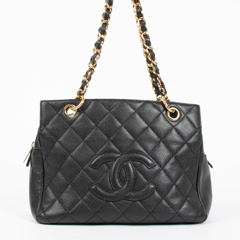 Chanel Black Caviar Small Shopping Tote