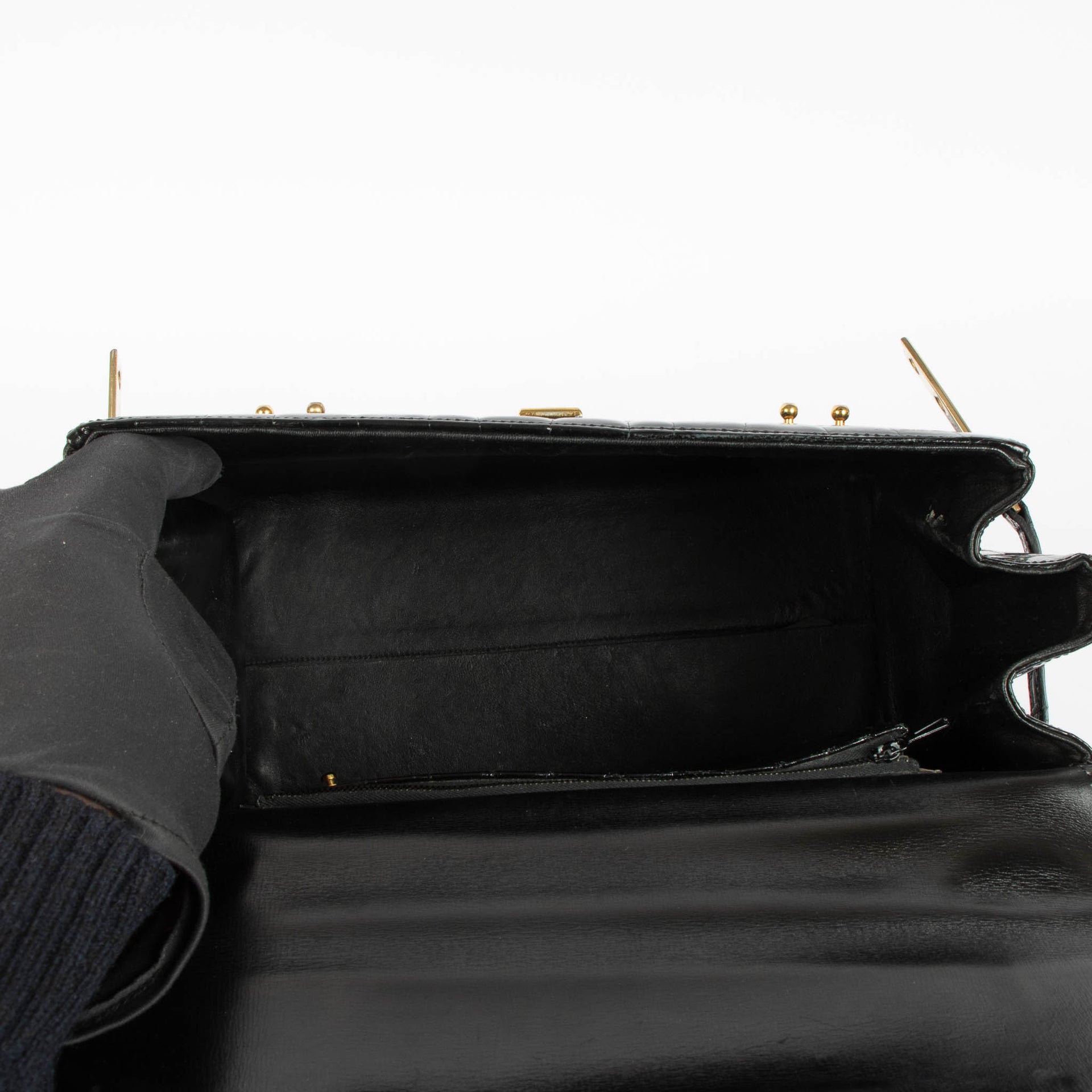 Shop this 100% authentic Delvaux 1960s Black Crocodile Tempête GM Bag at Labellov.com