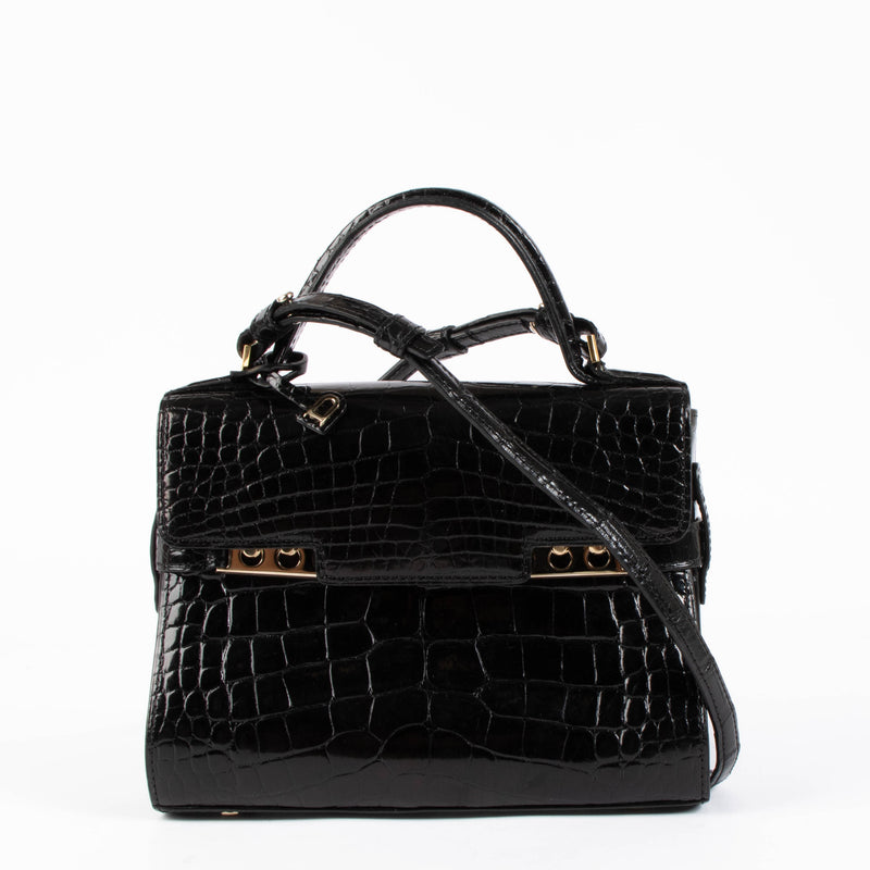 Shop this 100% authentic Delvaux Tempête Black Shiny Alligator Mini Bag at Labellov.com